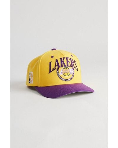 Mitchell & Ness Crown Jewels Pro La Lakers Snapback Hat - Yellow