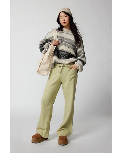 Urban Outfitters Uo Amelie Linen Pant - Green