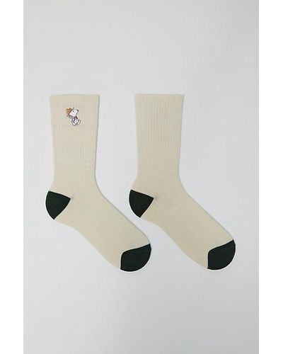 Urban Outfitters Peanuts Snoopy Ranger Icon Crew Sock - Natural
