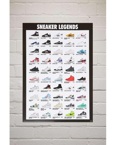 Urban Outfitters Trainer Legends A3 Poster - Black
