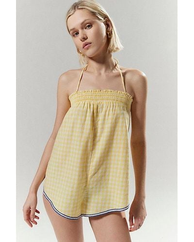Out From Under Pj Party Romper - Natural