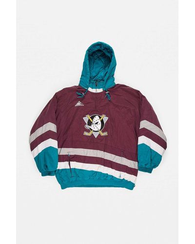 Urban Renewal One-of-a-kind Mighty Ducks Hooded Shell Jacket - Red