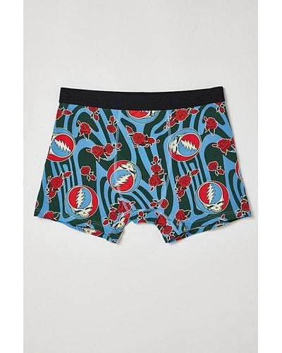 Urban Outfitters Grateful Dead Stealie & Rose Boxer Brief - Blue