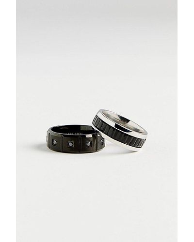 Urban Outfitters Rubio Stainless Steel Ring Set - Black
