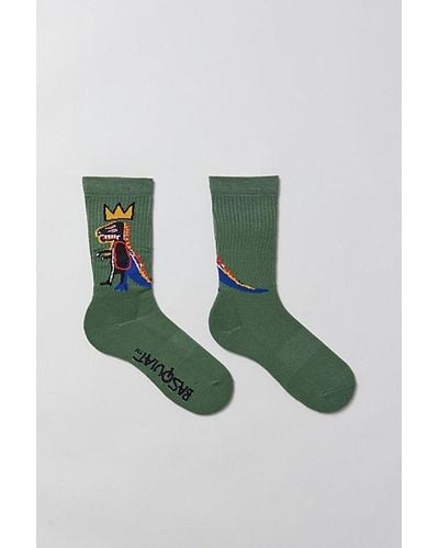 Urban Outfitters Basquiat Dino Crew Sock - Green