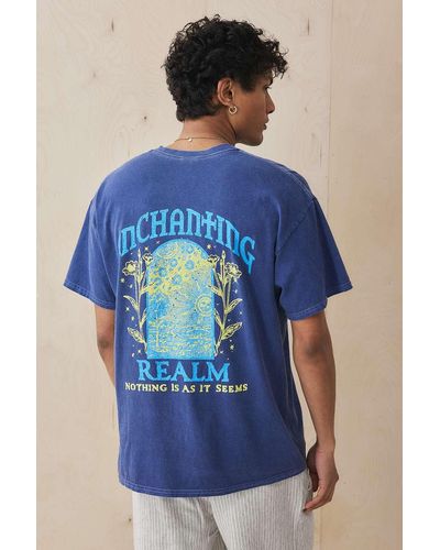 Urban Outfitters Uo Navy Enchanting Realm T-shirt - Blue