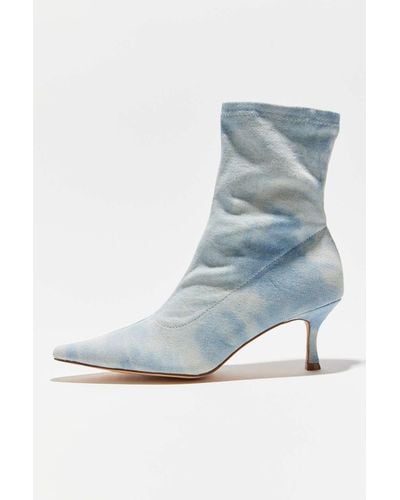 Urban Outfitters Uo Kamila Denim Kitten Heel Ankle Boot - Blue