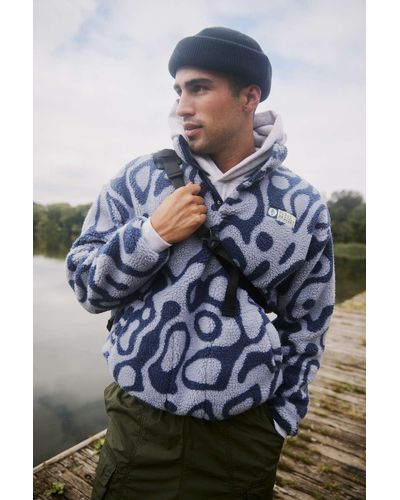 Parks Project S Uo Exclusive Geysers Trail High Pile Fleece Sweatshirt In Blue,at Urban Outfitters - Grey