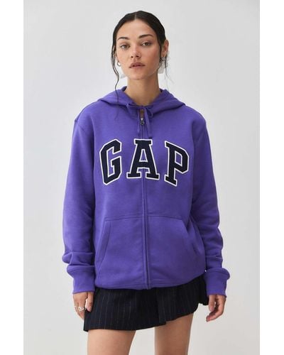 Gap Violet Heritage Logo Zip-up Hoodie - Purple