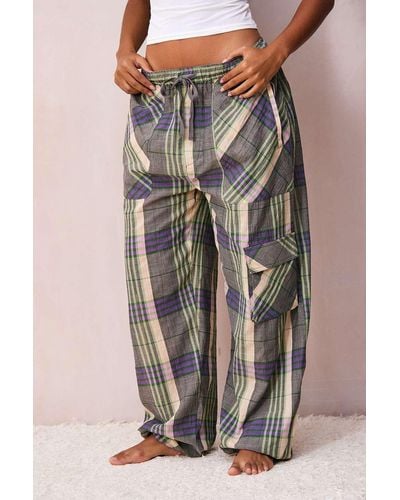 Out From Under Nellie Check Joggers - Green