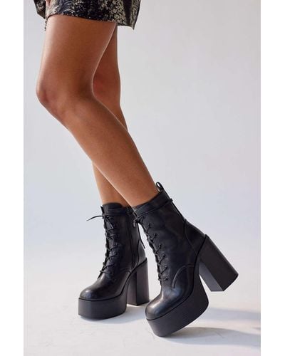 Urban Outfitters Uo Noreen Lace-up Platform Boot - Blue
