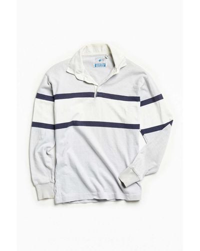 Urban Outfitters Vintage Lands' End Gray Multi Stripe Rugby Shirt - White