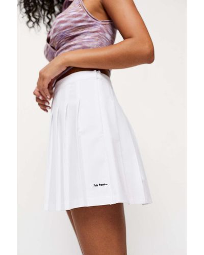iets frans... Pleated A-line Tennis Mini Skirt - White