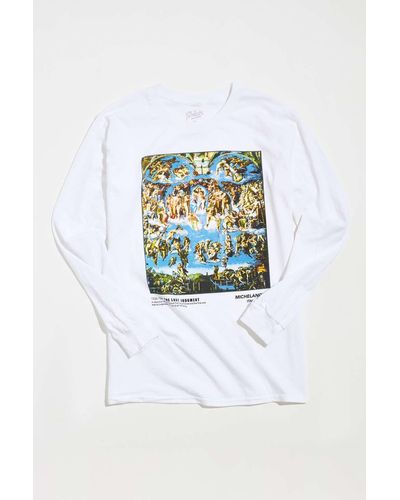 Urban Outfitters Michelangelo The Last Judgement Long Sleeve Tee - White