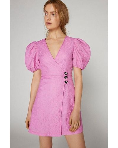 Sister Jane Maude Puff Sleeve Mini Dress - Pink