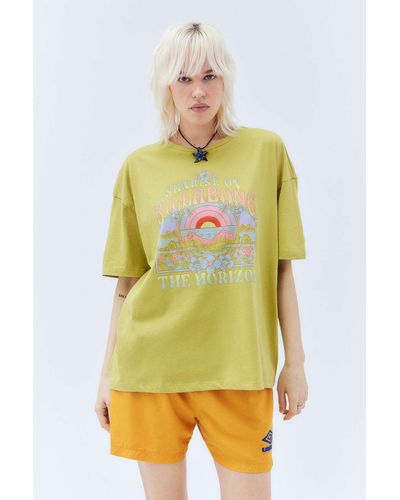 Billabong Sunrise On The Horizon T-shirt Top - Yellow