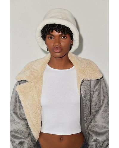 Urban Outfitters Extra Furry Bucket Hat - Black
