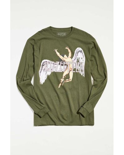 Urban Outfitters Led Zeppelin Icarus Long Sleeve Tee - Green