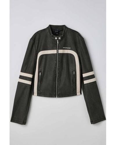 iets frans... Fitted Racer Moto Jacket In Black At Urban Outfitters