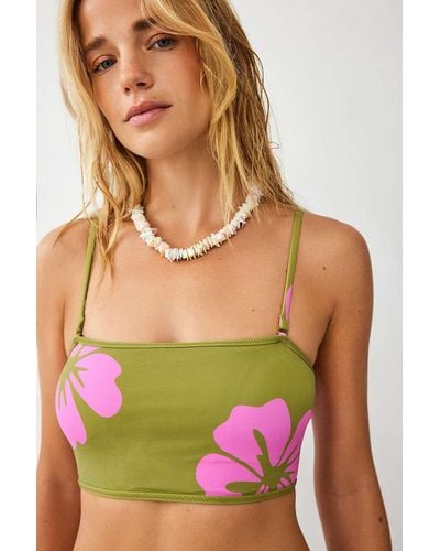 Roxy X Out From Under Barbados Bandeau Bikini Top - Green