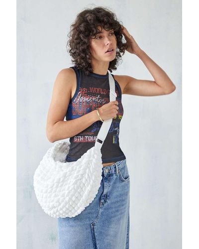 Urban Outfitters Uo Popcorn Knit Oversized Crossbody Bag - Blue