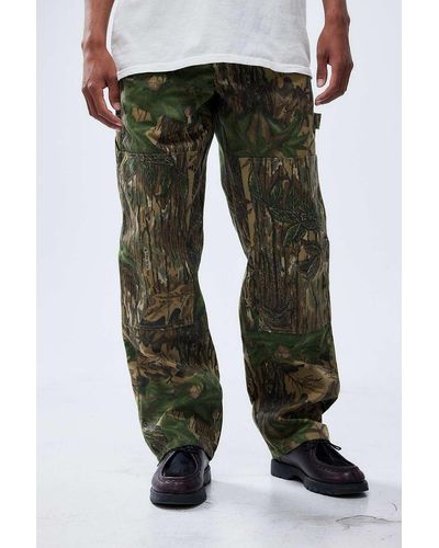 Stan Ray Uo Exclusive Real Tree Double Knee Cargo Trousers - Green