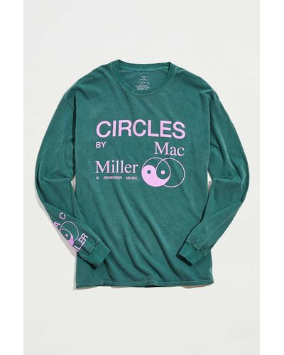 Urban Outfitters Mac Miller Circles Long Sleeve Tee - Green
