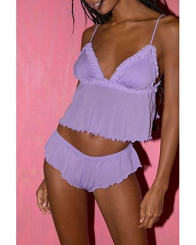 Out From Under Dryad Stretch Tulle Babydoll Cami - Purple