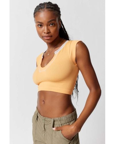 Out From Under Go For Gold Seamless Cropped Top - Orange