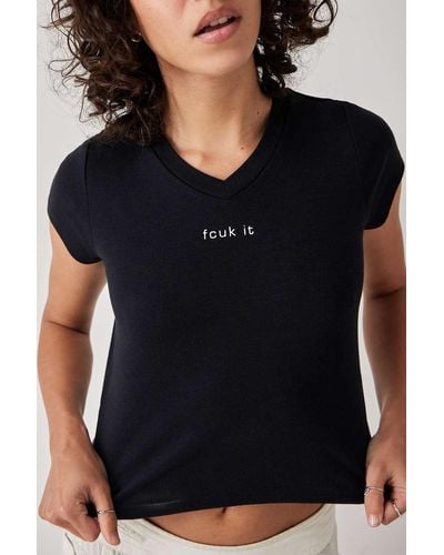 French Connection It V-neck T-shirt - Black