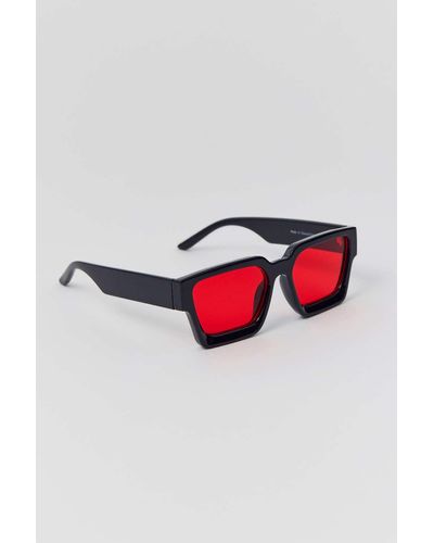 Urban Outfitters Percy Square Sunglasses In Red,at