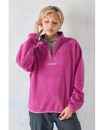 iets frans... Colour Block Fleece Top Xs At Urban Outfitters - Pink