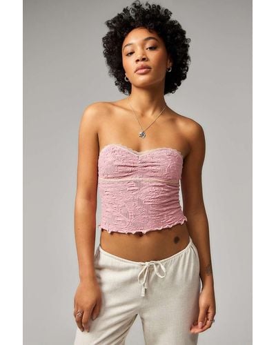 Out From Under Aaliyah Textured Sweetheart Bandeau Top - Multicolour