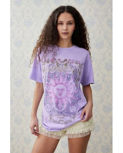Urban Outfitters Uo Lilac Eclipse Of The Soul T-shirt - Purple