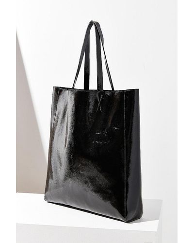Urban Outfitters Patent Faux Leather Tote Bag - Black