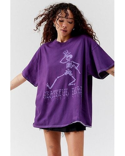 Urban Outfitters Grateful Dead Skeleton T-Shirt Dress - Purple