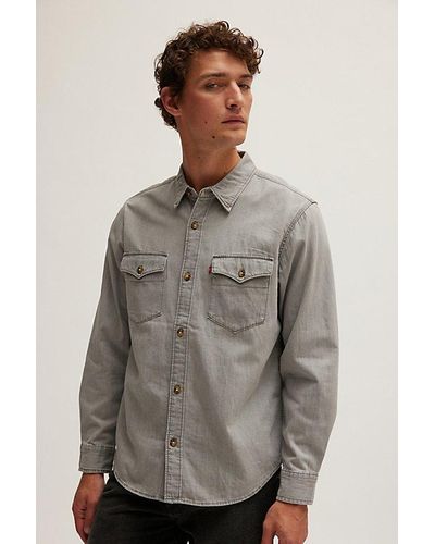 Levi's Relaxed Western Shirt Top - Gray