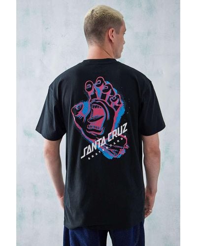 Santa Cruz Uo exclusive - t-shirt in mit kontrastfarbenem hand-logo - Blau