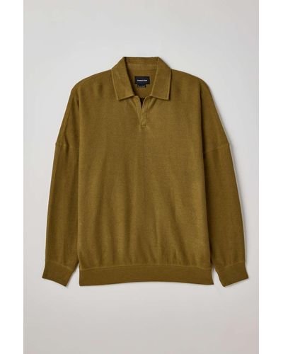 Standard Cloth Astro Collared Sweatshirt In Olive,at Urban Outfitters - Green