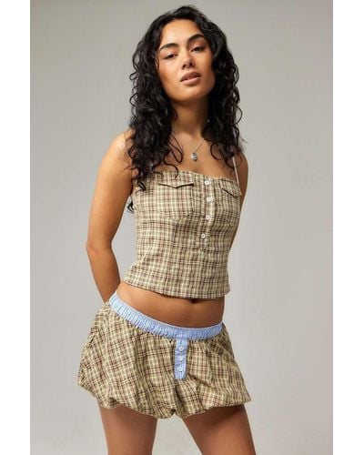 Jaded London Lulu Puffball Boxer Micro Skirt Uk 6 At Urban Outfitters - Brown