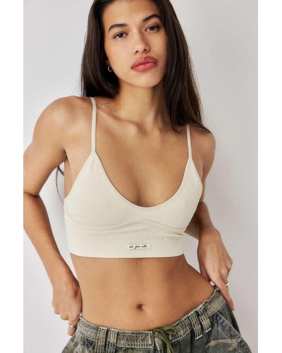 Out From Under Julia Ribbed Under-bust Bralette Top - Brown