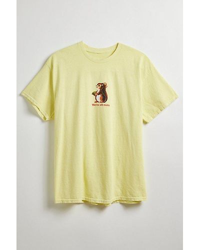 Urban Outfitters We'Re All Nuts Tee - Yellow