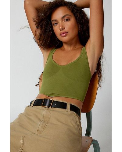 Out From Under Camilla Seamless Bustier Cropped Tank Top - Green