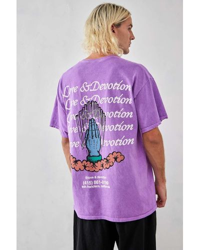 Urban Outfitters Uo - t-shirt "love & devotion" in - Lila