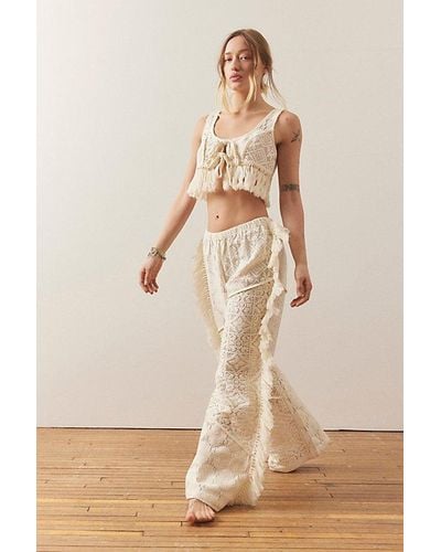 Out From Under Festival Beach Crochet Pant - Natural