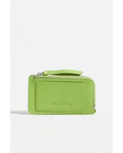 Urban Outfitters Uo Buff Leather Cardholder - Green