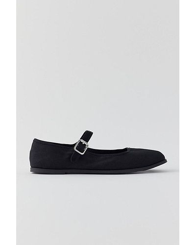 Urban Outfitters Uo Madeline Canvas Mary Jane Ballet Flat - Black