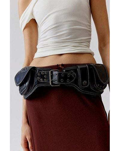 Urban Outfitters Sadie Leather Pocket Belt - Brown