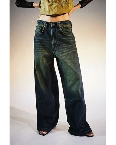Jaded London Colossus Baggy Wide-Leg Jean - Green