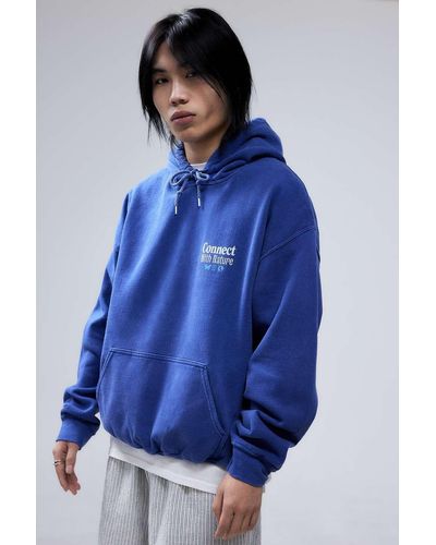 Urban Outfitters Uo Navy Connect With Nature Hoodie - Blue